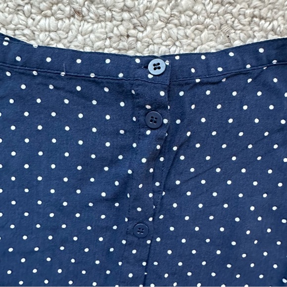 Divided Navy Polka Dot Skirt - Picture 2 of 4